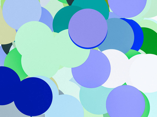 textured abstract minimalist green blue illustration with circles useful as a background - Photo, Image