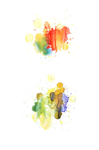 Akvarelu drop skvrnu, samostatný akvarel drop skvrna izolovány - Fotografie, Obrázek