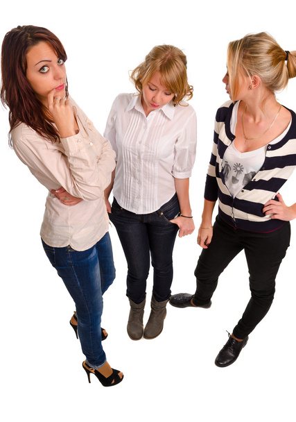 drei attraktive Frauen im Plauderton - Foto, Bild