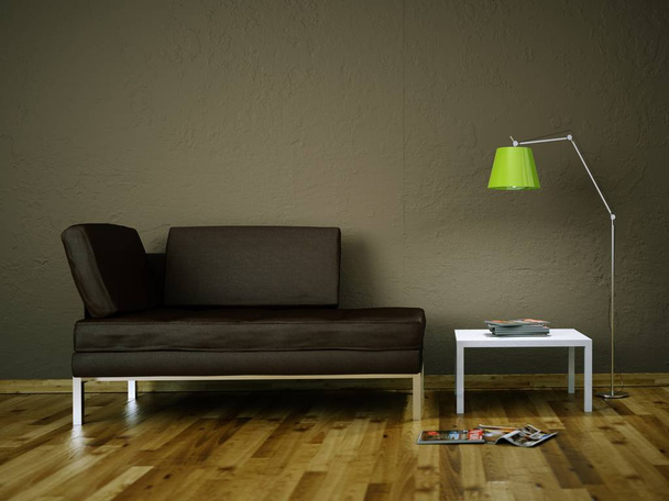 Habitación luminosa moderna de diseño interior con sofá
 - Foto, Imagen