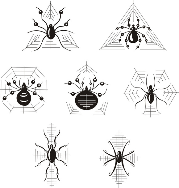 Dingbats with spiders - Vector, Image