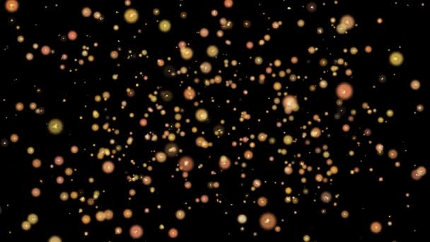 abstrakte Partikel und Feuerwerk Grußkarte Text mit glänzend schwarzem Hintergrund für Feste, Veranstaltungen, Feiertage, Party, Feier. - Filmmaterial, Video