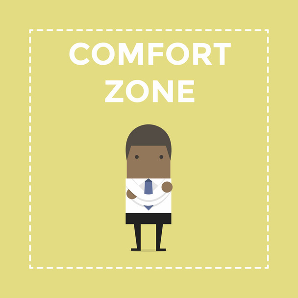 African businessman standing in comfort zone. vector - Vector, Image