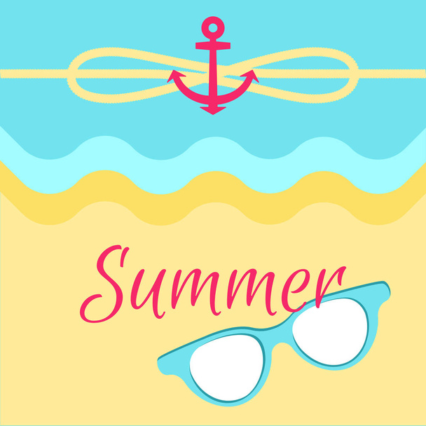 Summer Bright Poster, Colorful Vector Illustration - Vektor, obrázek
