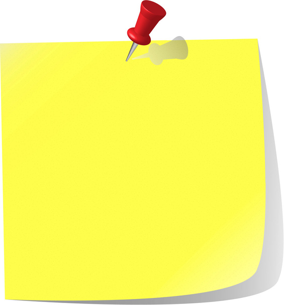 Vector - pinned note paper, canary yellow - Vector, Image