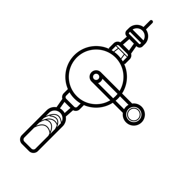 Hand drill icon vector - Vector, imagen