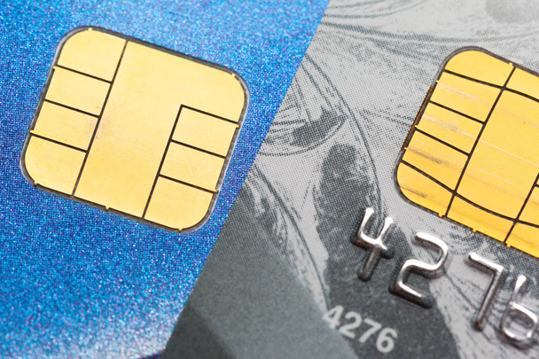 stapel credit cards close-up shot - Foto, afbeelding
