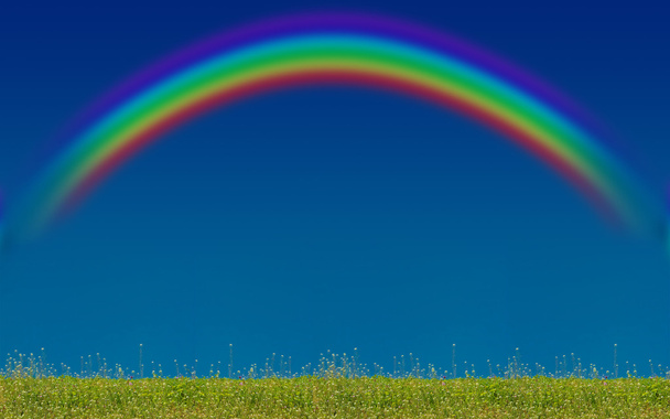 arco iris sobre el campo
 - Foto, imagen