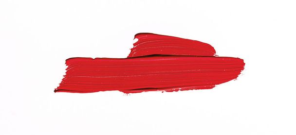 Pincelada roja aislada sobre fondo blanco
 - Foto, Imagen