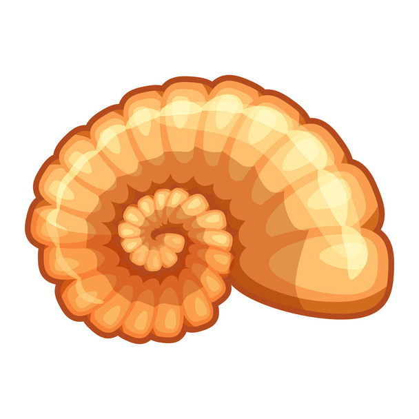 Schattig heldere cartoon zeeschelp pictogram. Kleurrijke schelpdieren symbool geïsoleerd op een witte achtergrond. Cartoon stijl. Vectorillustratie. - Vector, afbeelding
