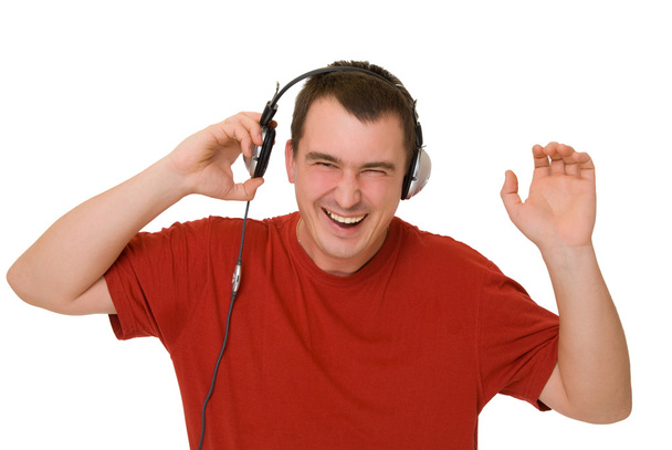 Smile man in headphones - Foto, imagen