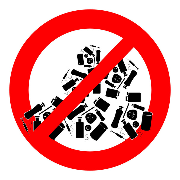Landfill ban - symbol isolated on white background. - Vector, Image
