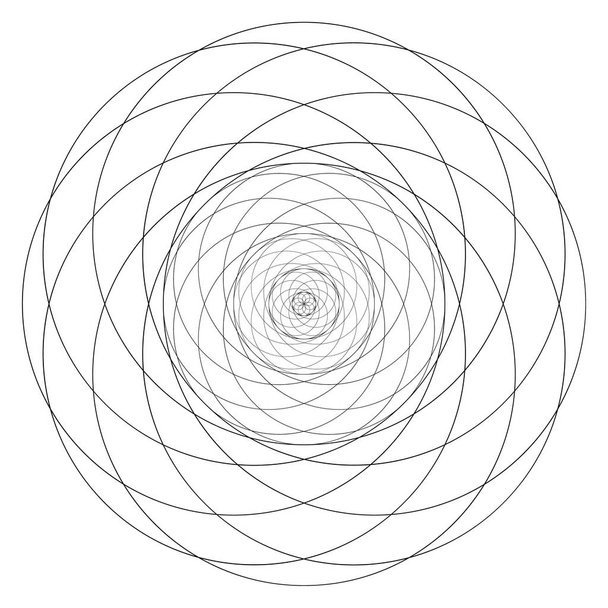 Geometrinen kuvio. Sacred Geometry Torus Yantra tai hypnoottinen Eye kehitys vektori kuva
 - Vektori, kuva