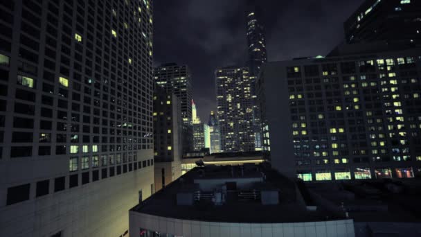 Chicago at Night Timelpse. Chicago, Illinois, United States. - Záběry, video