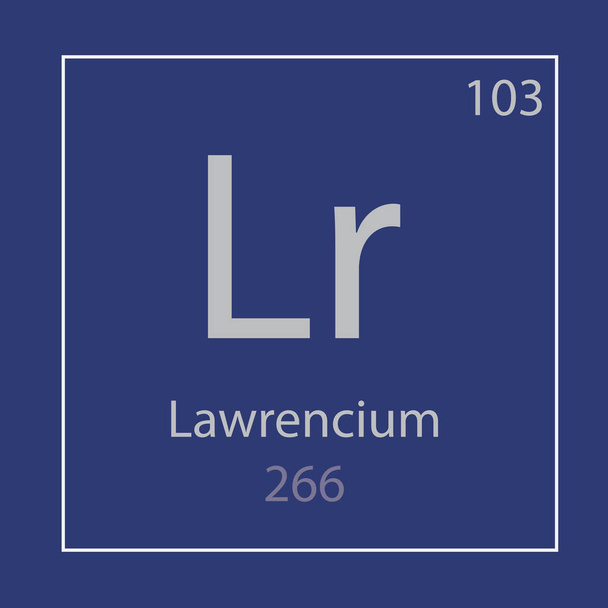 Lawrencium Lr scheikundig element pictogram-vector illustratie - Vector, afbeelding