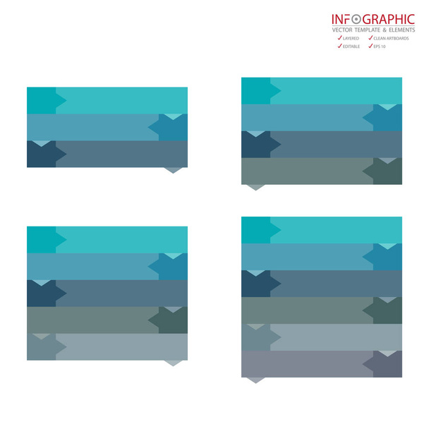 Vector abstract element infographics set 3,4,5,6 option. Design for business, finance template layout, workflow, timeline, information, presentation and other. Abstract 3D vector. - Vector, Image