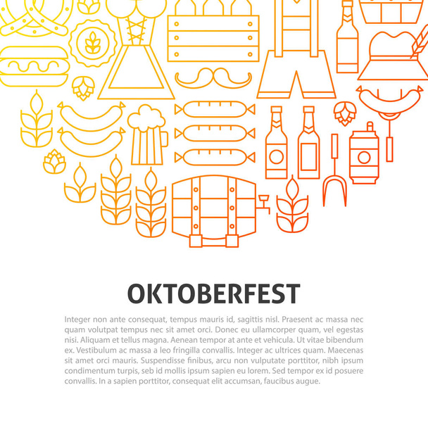 Oktoberfest Line Concept. Illustrazione vettoriale del modello di contorno
. - Vettoriali, immagini