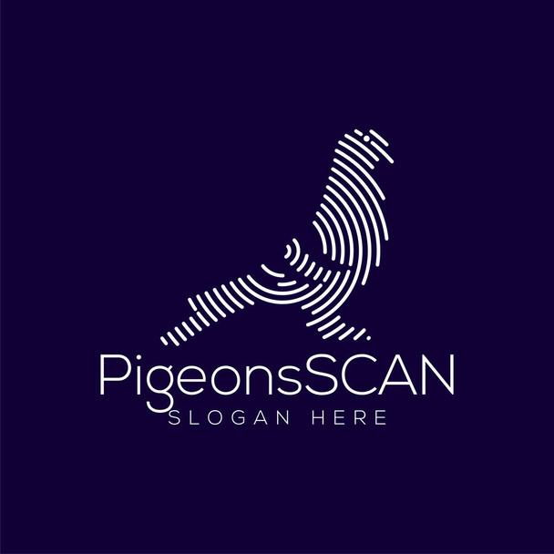 Élément vecteur de logo de technologie de balayage de pigeons. Modèle de logo de technologie animale
 - Vecteur, image
