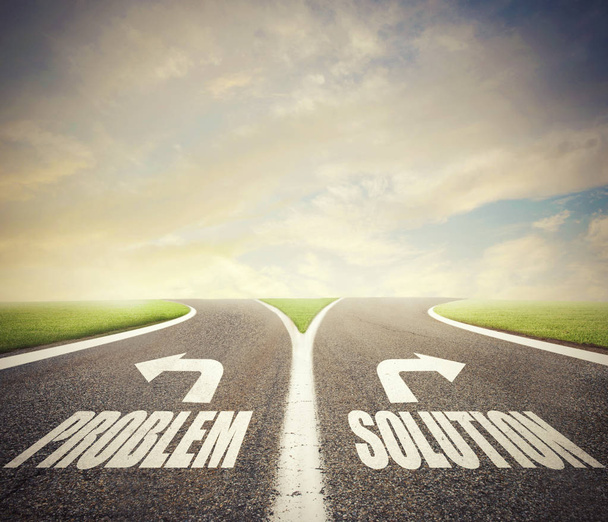 Crossroads with problem and solution way. Concept of right decision - Photo, Image