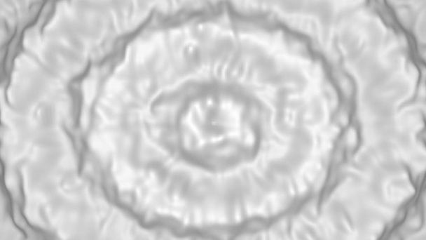 Runde Wellen auf weißer Flüssigkeitsoberfläche, Milch- oder Sahnestruktur, 3D-Darstellung, Abstraktion - Foto, Bild