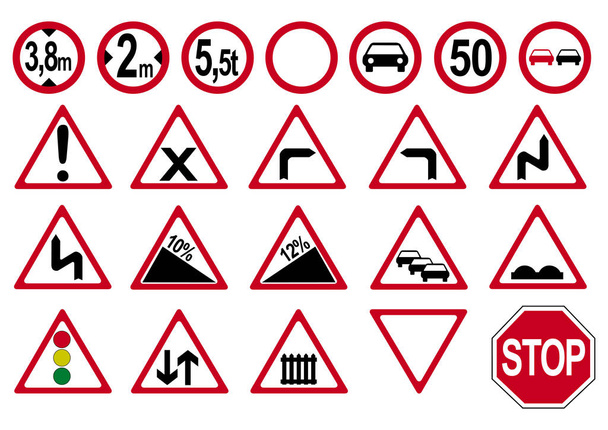 Coleção de sinais de trânsito alemães. Arquivo vetorial eps 10
 - Vetor, Imagem