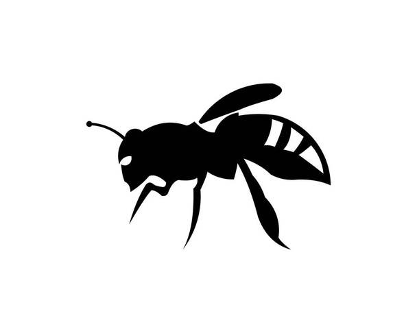 Bienentier-Symbol. Honigfliegende Bienen. insect.bugs, Insekten und Spinnentiere flache Vektorillustration. - Vektor, Bild