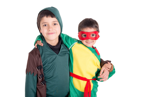 little kids dressed for halloween posing - Photo, image