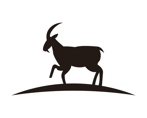goat animal farm icon vector illustration design silhouette - Вектор,изображение