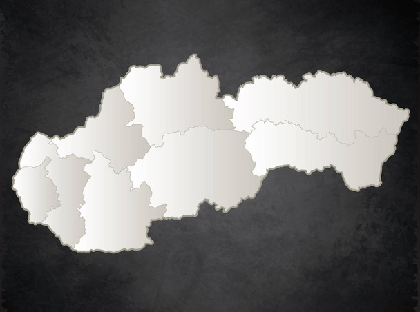 Slovacchia Repubblica mappa Nero Bianco separato vuoto nome individuale lavagna raster
 - Foto, immagini