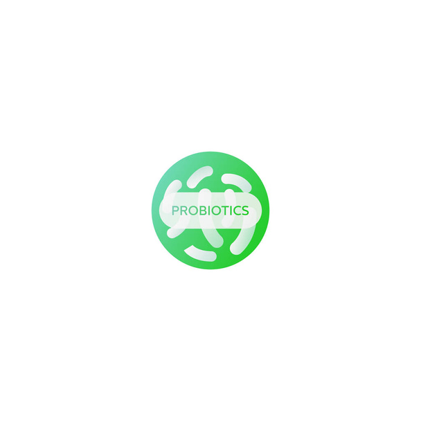 zöld probiotikumok baktériumok logó vektoros flora ikon - Vektor, kép
