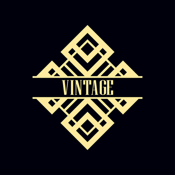 Art Deco Label - Vector, afbeelding
