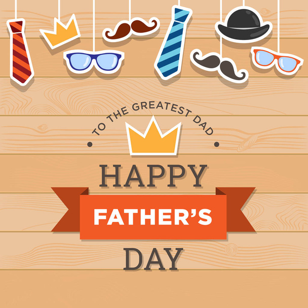 Mutlu Babalar Günü Kart Şablonu - Vektör, Görsel