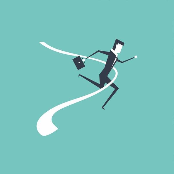 Businessman successful in a finishing line. vector - Vector, Image