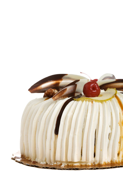 στρογγυλό κέικ που απομονώνονται σε λευκό φόντο - Φωτογραφία, εικόνα