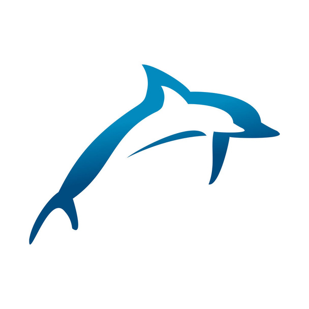 Double Jumping Dolphins Vector Símbolo Gráfico Logo Design
 - Vetor, Imagem