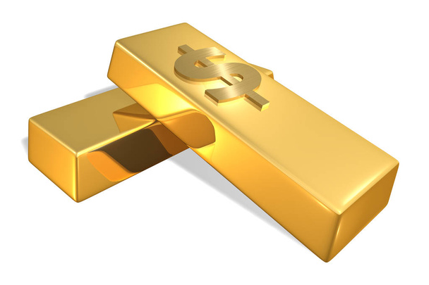 Gold Bars with dollar sign - Photo, Image