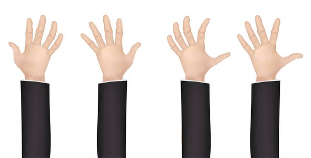 hombre humano real mano vector conjunto
 - Vector, imagen