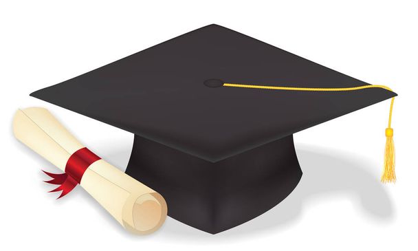 diák érettségi diploma vecter eps10 kalap - Vektor, kép