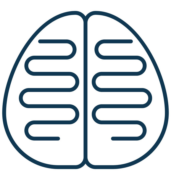 Lidský mozek, samostatný upravitelné vektorové ikony  - Vektor, obrázek