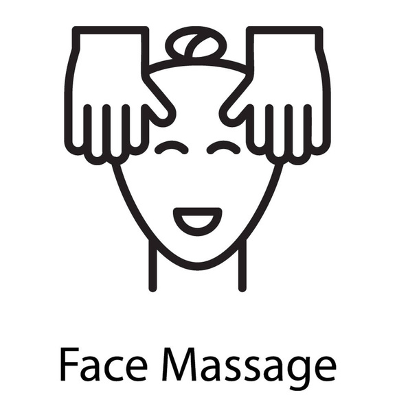 Moving hands on face with moisturizer symbolizing face massage  - Vector, afbeelding