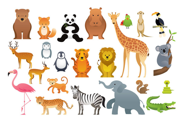 Zoo, Safari, Front view and Side View - Vector, Image