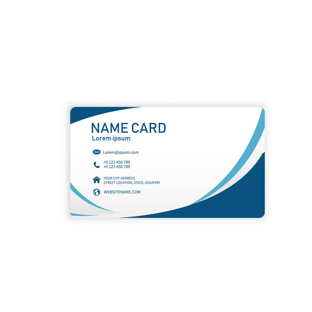 Modern Blue Business Name Card Vector Image - Vector, Image