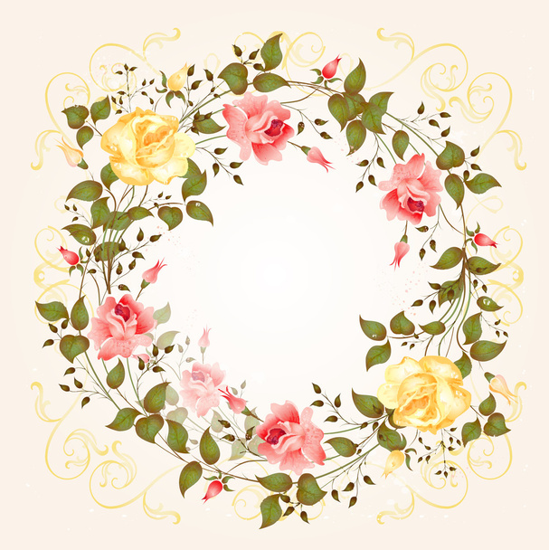 Background with roses - Vector, afbeelding