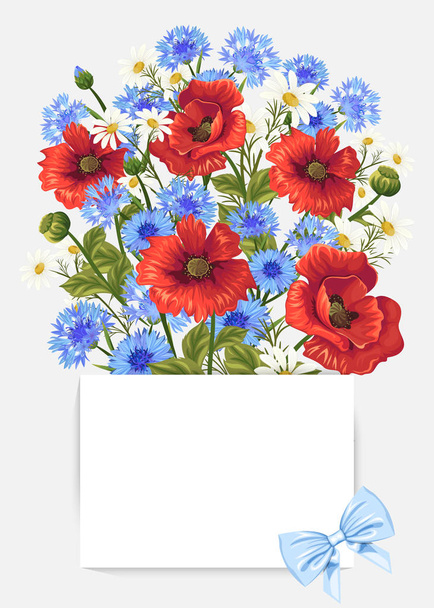  karty z bukietem kwiatów - Wektor, obraz