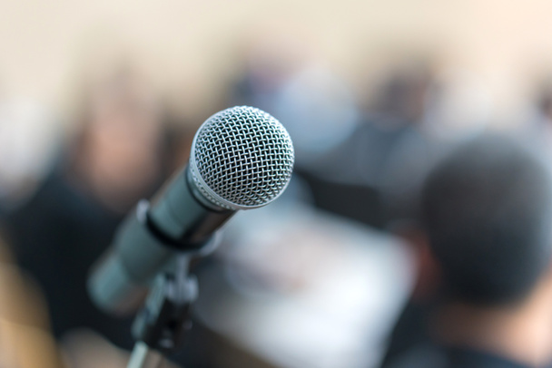 Microphone in meeting room for a conference. - Photo, Image