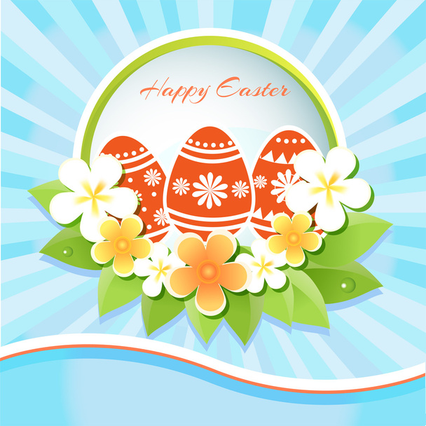 Boldog húsvéti üdvözlőlap - vektor-illusztráció - Vektor, kép