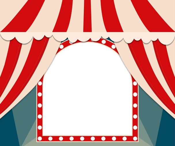 Шаблон плаката с баннером ретро-цирка. Дизайн для презентации, концерта, шоу. Векторная иллюстрация
 - Вектор,изображение