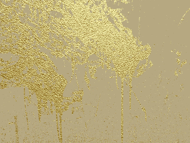 ゴールドのグランジ テクスチャ苦しめられた効果を作成します。緑青スクラッチ黄金要素。ビンテージの抽象的なイラスト。明るいスケッチの表面。苦痛粒グラフィック デザインをオーバーレイします。. - ベクター画像