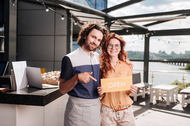 Promising businessmen opening their new restaurant - Foto, Imagen