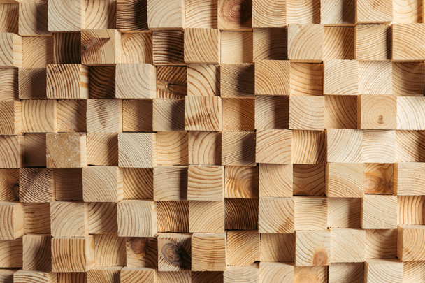 light brown wooden cubes trendy background - Photo, Image
